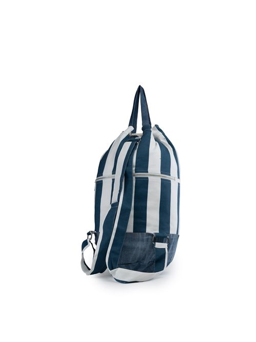 Zaino da spiaggia con stampa a righe Bianco/Denim Mc2 Saint Barth | BEACH BACKPACK01467H STRIPES POP V 61 EMB